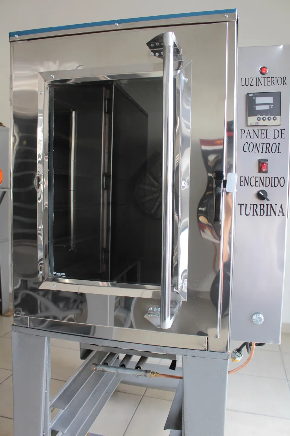 Horno de 6 charolas en acero inoxidable con panel